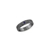 Sally Skoufis Men's Black / Blue Corrente Ring With Natural Sapphire In Premium Black Rhodium In Multi