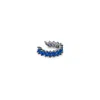 Sally Skoufis Men's Black / Blue Emergence Ear Cuff With Man Made Sapphires In Premium Black Rhodium In Multi