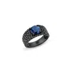 Sally Skoufis Men's Black / Blue Mugello Ring With Natural Sapphire In Premium Black Rhodium In Multi