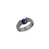 Sally Skoufis Men's Black / Blue Roma Ring With Natural Sapphire In Premium Black Rhodium In Multi