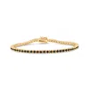 Sally Skoufis Men's Black / Gold Flirtation Bracelet With Man Made Lack Cz Diamond Stimulant In 18k Gold Vermeil In Multi