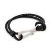 Sally Skoufis Men's Black / Silver Adescare Cuff With Galuchat Leather Nero In Brushed Silver In Multi