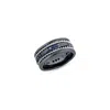Sally Skoufis Men's Black / Silver / Blue Franco Ring With Natural Sapphires In Premium Black Rhodium In Multi