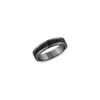 Sally Skoufis Men's Galassia Ring With Man Made Cz Diamond Stimulant In Sterling Silver & Premium Black Rhodium In Black
