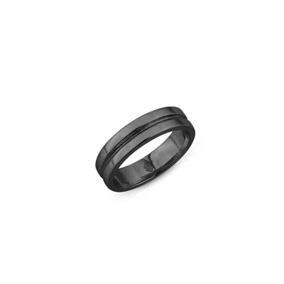 Sally Skoufis Men's Infinito Ring In Premium Black Rhodium