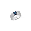 Sally Skoufis Men's Silver / Blue Anima Ring With Natural Sapphire In Brushed Sterling Silver In Multi