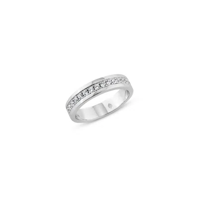 Sally Skoufis Men's Silver / White Galassia Ring With Man Made Cz Diamond Stimulant In Sterling Silver In Multi