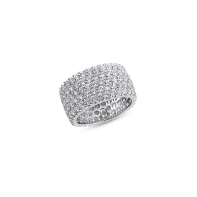 Sally Skoufis Men's Silver / White Rebel Ring With Man Made White Diamonds In Sterling Silver In Metallic
