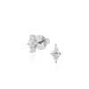 Sally Skoufis Men's White / Silver Diamond Stud Earrings With Man Made Cz Diamond Stimulant In Sterling Silver & P In Multi
