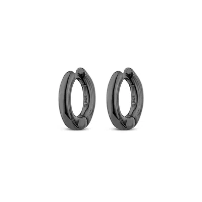 Sally Skoufis Women's Alchemy Huggie Petite In Black Rhodium
