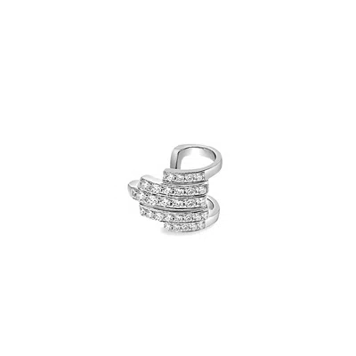 Sally Skoufis Women's Alignment Ear Cuff With Man Made Cz Diamond Stimulant In Sterling Silver