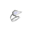 Sally Skoufis Women's Black / Blue / White Blade Ring With Natural Black Diamond & Moonstone In Platinum In Multi