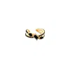 Sally Skoufis Women's Black / Gold Baguette Ear Cuff  With Man Made Cz Diamond Stimulant In Sterling Silver & 18k  In Multi