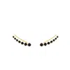 Sally Skoufis Women's Black / Gold Complete Ear Climber With Man Made Black Cz Diamond Stimulant In Sterling Silve In Multi