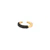 Sally Skoufis Women's Black / Gold Cosmic Alchemy Ear Cuff With Man Made Cz Diamond Stimulant In Sterling Silver & In Multi