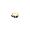 Sally Skoufis Women's Black / Gold Hybrid Ear Cuff With Man Made Cz Diamond Stimulant In Sterling Silver & 18k Gol In Multi