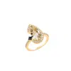 Sally Skoufis Women's Black / Gold Nourish Ring With Natural Black Diamond & Gold Rutile In 18k Gold Vermeil In Multi