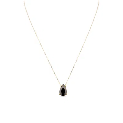 Sally Skoufis Women's Black / Gold Pure Droplet Necklace With Man Made Black Cz Diamond Stimulant In Sterling Silv In Multi