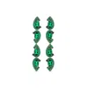 Sally Skoufis Women's Black / Green Nourish Drop Earrings With Natural Black Diamond & Emerald In Premium Black Rh In Multi