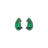 Sally Skoufis Women's Black / Green Nourish Stud Earrings With Natural Black Diamond & Emerald In Premium Black Rh In Multi