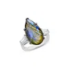 Sally Skoufis Women's Black / Green / Silver Visionary Ring With Labradorite In Sterling Silver