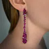 Sally Skoufis Women's Black / Red Renewed Drop Earrings With Man Made Ruby In Premium Black Rhodium