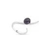 Sally Skoufis Women's Black / Silver Moon Shadow Ring With Natural Black Pearl In Sterling Silver In Multi