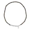 Sally Skoufis Women's Black / Silver New Moon Necklace With Natural Black Pearl In Sterling Silver In Multi