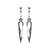 Sally Skoufis Women's Black / Silver / White Shield Earrings With Natural Black Diamond & Man Made Cz Diamond Stim In Multi