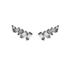 Sally Skoufis Women's Black / White Baguette Ear Climber With Man Made Cz Diamond Stimulant In Sterling Silver & P In Multi