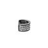 Sally Skoufis Women's Black / White Destiny Ear Cuff With Man Made Cz Diamond Stimulant In Premium Black Rhodium In Multi