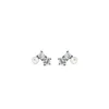 Sally Skoufis Women's Black / White Eclipse Stud Earrings With Natural White Pearls & Man Made Cz Diamond Stimulan In Multi
