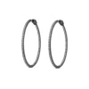 Sally Skoufis Women's Black / White Light Hoop Earrings With Man Made Cz Diamond Stimulant In Sterling Silver & Bl In Multi