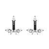 Sally Skoufis Women's Black / White Pure Ear Jacket With Man Made Cz Diamond Stimulant In Sterling Silver & Black  In Multi
