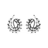 Sally Skoufis Women's Black / White Rediscovery Earrings With Man Made White Cz Diamond Stimulant In Sterling Silv In Multi