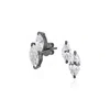 Sally Skoufis Women's Black / White Renaissance Stud Earrings With Man Made White Cz Diamond Stimulant In Premium  In Multi