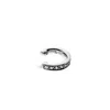 Sally Skoufis Women's Black / White / Silver Edge Mono Ear Cuff With Man Made Cz Diamond Stimulant In Platinum In Multi
