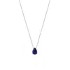 Sally Skoufis Women's Blue / Silver Pure Droplet Necklace Petite With Natural Lapis Lazuli In Sterling Silver In Multi