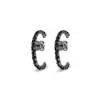Sally Skoufis Women's Cosmic Earring With Man Made Cz Diamond Stimulant In Sterling Silver & Premium Black Rhodium In Black