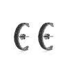 Sally Skoufis Women's Culture Earrings With Man Made Black Cz Diamond Stimulant In Sterling Silver & Black Rhodium In Black