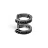 Sally Skoufis Women's Edge Duo Ear Cuff With Man Made Cz Diamond Stimulant In Sterling Silver & Black Rhodium In Black