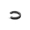 Sally Skoufis Women's Edge Mono Ear Cuff With Man Made Cz Diamond Stimulant In Sterling Silver & Black Rhodium In Black