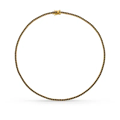 Sally Skoufis Women's Gold / Black Flirtation Necklace With Man Made Cz Diamond Stimulant In Sterling Silver & 18k In Multi