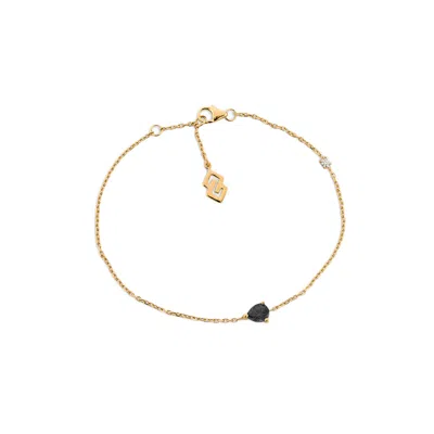 Sally Skoufis Women's Gold / Black Pure Bracelet With Man Made Black Cz Diamond Stimulant In Sterling Silver & 18k In Multi