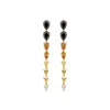 Sally Skoufis Women's Gold / Black / White Pure Drop Earrings With Man Made Mix Cz Diamond Stimulant In Sterling S In Multi