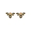 Sally Skoufis Women's Gold / Black / White Queen Bee Earrings With Man Made Cz Diamond Stimulant & Black Enamel In In Multi