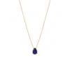 Sally Skoufis Women's Gold / Blue Pure Droplet Necklace Petite With Natural Lapis Lazuli In 18 Gold Vermeil In Multi
