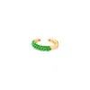 Sally Skoufis Women's Gold / Green Cosmic Alchemy Ear Cuff With Man Made Emeralds Diamonds In 18k Gold Vermeil In Multi