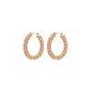 Sally Skoufis Women's Gold / Pink / Purple Luxe Grande Hoop Earrings With Man Made Pink Cz Diamond Stimulant In 18