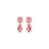 Sally Skoufis Women's Gold / Pink Splice Drop Earrings With Man Made Pink Cz Diamond Stimulant In 18k Gold Vermeil In Multi